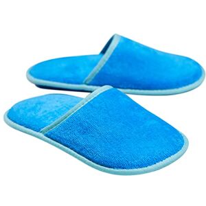 Sowel® Pantoufles de Douche,Chaussons Spa, Sans boutons en silicone, Femmes et Hommes, 100% Coton, Bleu/Turquoise - Publicité