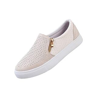 Generisch Chaussures de basket-ball pour femmes Chaussures de sport à la mode unique Strass Chaussures plates Chaussures décontractées Femmes Escarpins Chaussures Femmes 36, Blanc., 42 EU - Publicité