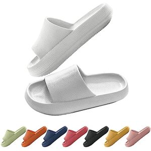 Hoomall Pantoufles Claquettes Femmes Hommes Ultra Doux Claquettes de Douche Antidérapante Confortable Chaussures Slides Eté Chaussons de Piscine Plage Maison Intérieur (Blanc,40/41 EU) - Publicité