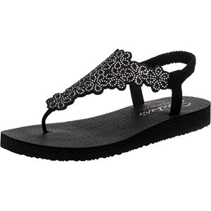 Skechers Femme Amoureux de méditation Floral Tongues, Noir/argenté, 40 EU - Publicité