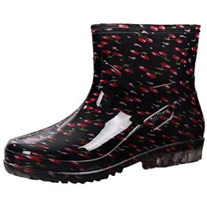 Generic Bottes de pluie pour femme Bottes mi-hautes en caoutchouc pour femme Bottes d'équitation western pour femme Bottes de pluie imperméables pour le jardinage Bottes de pluie pour femme Bottes - Publicité