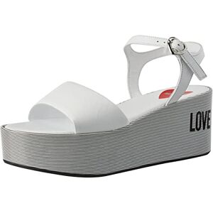 Love Moschino Femme Sandalo Sandale, Blanc, 39 EU - Publicité