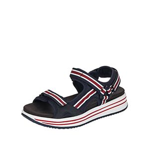 Remonte Femme R2958 Sandales Bride arrière, Bleu (Navy/Navy-Weiss-Rot/Pazifik 14), 36 EU - Publicité