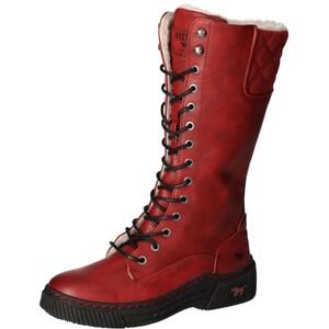 MUSTANG Femme  Bottes à Lacets, Rouge, 42 EU - Publicité