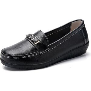 AIFLM Cuir PU pour Femme Le Loafer Mocassins Chaussure de Randonnée Antidérapante Driving Nurse Décontractés et Confortables Fond Plat Léger - Publicité