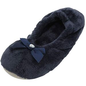 SlumberzzZ Chaussons Ballerines en Velours avec nœud pour Femme Bleu Bleu, 40/41 EU - Publicité