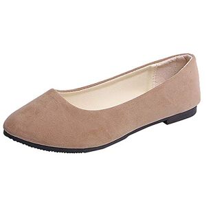 Aoklidil Ballerines pour femme Chaussures plates tendance pour femme Chaussures simples décontractées Couleur unie Rondes Confortables Chaussures plates décontractées, Kaki A2., 36 EU - Publicité