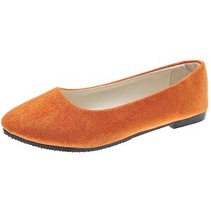 seiveini Chaussures Plates pour Femmes Ballerines Plates Chaussures de Travail Confortable Slip-on Plat Ballerine à Bout Pointu pour Femme Affaires Mariage Décontractée Ballet Flats A Orange 36 EU - Publicité