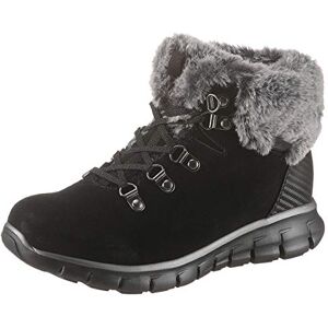 Skechers Femme Snergy Bottes Classiques, Noir Black Suede Grey Faux Fur Blk, 35 EU - Publicité