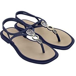 Grendha Femme CAJU PORCELANA Sandal, Blanc cassé Bleu Marine, 37 EU Étroit - Publicité