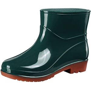 Generic Bottes de pluie antidérapantes et amovibles avec intérieur en coton Bottes de pluie d'extérieur en caoutchouc pour femme Coupe basse, Z2 Vert, 37 EU - Publicité