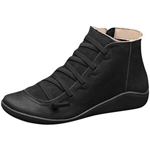 Hansensi Bottines Pour Femmes Bottines Femme Bottines Plates En Cuir Doux Confortable Bottes Chaudes Légère Antiderapante Bottines Pour Femmes Vintage Chelsea Bottines Femme Rose Noir Blanche - Publicité