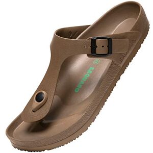 SAGUARO Tongs de Plage pour Femme À l'aise Respirant Chaussons de Bain Homme Antidérapant Doux EVA Unique Pantoufles Adulte Sandales D'extérieur, Slipper Marron 46 EU - Publicité