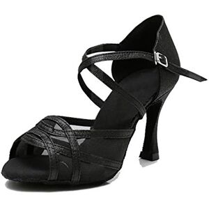 MGM-Joymod Sandales confortables en maille pailletée pour femme Pour danse latine et moderne Pour fête de mariage, Talon noir pailleté 9 cm, 36.5 EU - Publicité