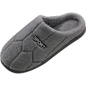 IQYU Pantoufles unisexes pour homme et femme Confortables et chaudes En peluche douce Pour l'automne et l'hiver, Z01 Grey, 40/41 EU - Publicité