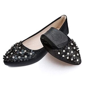 Aoikoy Chaussures Plates Fille pour Femmes Ballerines Plates Chaussures de Travail Confortable Slip-on Plat Mariage d'affaires décontractée - Publicité