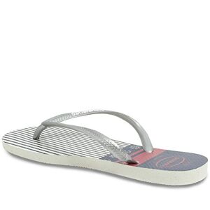 Havaianas Slim Nautical, Tongs Femme, Multicolore (White/Silver 0535), 37/38 EU - Publicité