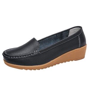 Beudylihy Chaussures basses décontractées Mules élégantes Cozislides Pantoufles confortables Chaussures cadeau Femmes Slip Flock sur Femmes Casual Roman Mocassins plats Chaussures Largeur H Femme, Noir , 35 EU - Publicité