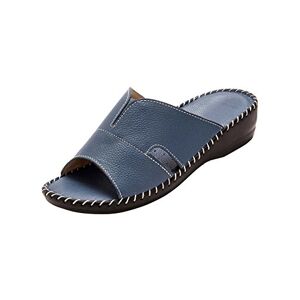 Pediconfort Mules Extra-Larges en Cuir à aérosemelle® Femme Taille : 35 Couleur : Bleu - Publicité