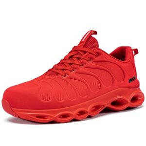 LARNMERN Chaussures de Sécurité Hommes Femme Confort Mode Respirante Légere Embout Chaussures de Travail Acier Basket de Securite (Rouge,36EU) - Publicité