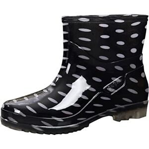 générique Top caoutchouc bébé bottes eau femmes botte de pluie Pvc chaussure anti-pluie Bottes Noires Mollet Large (Black, 38) - Publicité