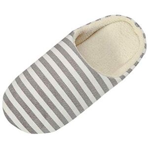 LuckyGirls Fille/Femme Chaussures Meilleure Vente!LuckyGirls Femme Hommes Chaudes Pantoufles Automne Hiver Rayure Coton Chaussons Slip-on Slippers Chaussures Pantoufles antidérapantes Pantoufles Chaudes - Publicité