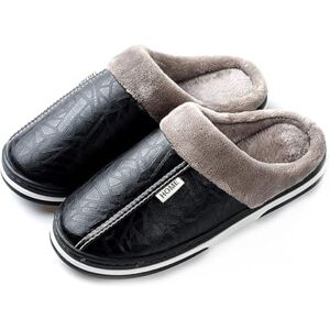 Asifn Chaussons Hommes Femmes Pantoufles Mousse Mémoire Maison Extérieur Intérieur Semelle Antidérapante Confort Doublure Polaire Coton Fuzzy（Noir, 38/39 EU, 39/40 Taille de la Marque - Publicité