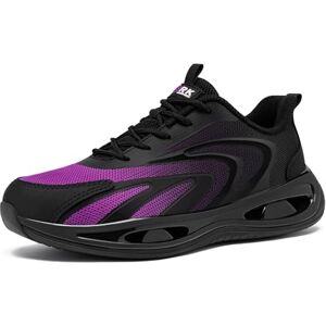 LARNMERN Chaussures de Securite Femmes Chaussure de Travail Embout Protection Acier Respirabilité Legere Amorti Confortable Mode Basket Securite (Raisin Violet,40EU) - Publicité