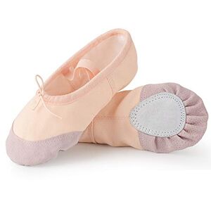 Soudittur Chaussure de Ballet Classique Ballerine Fille Toile Chaussures de Danse Pilates Gymnastique Split Plate Ballet Doux Chaussons pour Femmes EU 37 Beige - Publicité