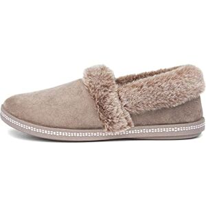 Skechers Femme Cozy Campfire Team Toasty Slippers, Beige Dark Taupe Microfiber Suede Faux Fur Line Dktp, 35 EU - Publicité