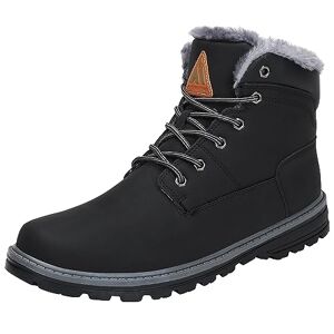 Mishansha Hiver Femme Bottines Randonnée Chaussures Chaudes Fourrure Bottines Outdoor Imperméable Bottes de Neige Confort Cuir Boots Noir 41 EU - Publicité