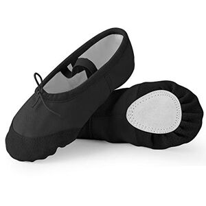 Soudittur Chaussure de Ballet Classique Ballerine Fille Toile Chaussures de Danse Pilates Gymnastique Split Plate Ballet Doux Chaussons pour Femmes EU 38 Noir - Publicité