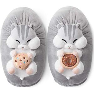 corimori Chaussons pour fille, Holly le Hungrige Hamster Gris, 25/33.5 EU - Publicité