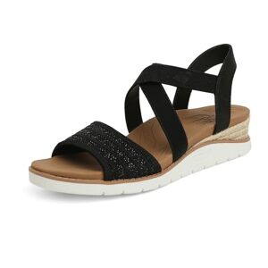 Skechers Femme Arch Fit Beach Kiss Sandale, Cuir Duraleather tricoté Noir, 40 EU - Publicité