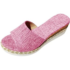 ZEZKT 2024 Femme Pantoufles Été Talon Compensé Claquette Sandales Semelle Epaisse Bout Ouvert Slip-on Slippers Mules Compensees Sandale Piscine Confort Talons Hauts Chaussons pour Femmes - Publicité