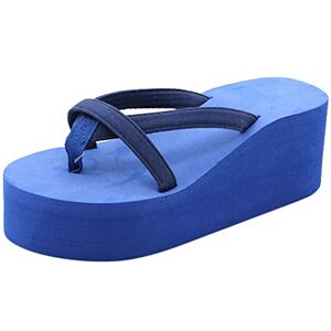 Allbestop Espadrilles Compensées Femme,Talon Fille Femmes Sandale À Talon Bas Basket Plateforme Femme Chaussures Ete Homme Chaussons Laine Mule Femme Été Confortable(Bleu,40) - Publicité