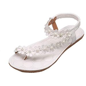 Alaso Sandales Femmes en Soldes Chaussures Plates Bohemia Flat Flip Flops Été Sandale De Plage Tongs Dames Bout Ouvert Sandales Chic - Publicité