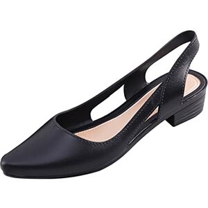 Generic Chaussures d'été pour femmes avec talon femmes gelée femmes bout fermé couleur pure escarpins sandales mode et chaussures décontractées pour femmes sandales dames pas cher, Noir , 39 EU Étroit - Publicité