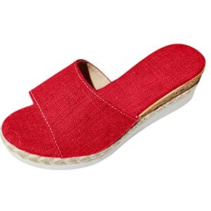 ZEZKT 2024 Femme Pantoufles Été Talon Compensé Claquette Sandales Semelle Epaisse Bout Ouvert Slip-on Slippers Mules Compensees Sandale Piscine Confort Talons Hauts Chaussons pour Femmes - Publicité