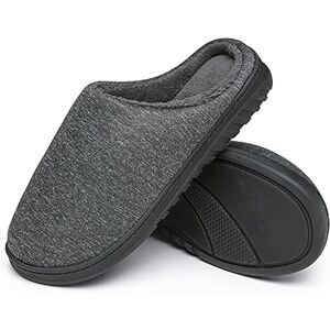 ChayChax Chaussons Maison Femme Homme Chauds Hiver Pantoufles d'Intérieur Mémoire Mousse Coton Chaussons Léger, Noir Gris B, 38/39 EU - Publicité