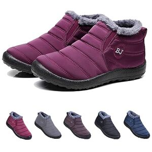 HIDRUO Boojoy Winter Boots, Winter Warm Non-Slip Ankle Boots,Unisex Warm Fur Snow Boots Waterproof Anti-Slip Ankle Winter Booties (Fuchsia, 37) - Publicité