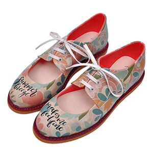 DOGO Pency Summer Breeze Women Mary Jane Flat Sole Printed Flat Shoes Lace Up Style Vegan Shoes - Publicité