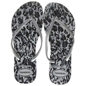 Havaianas Slim Animals, Tongs Femme, Multicolore (Grey Silver/Ice Grey 3499), 33/34 EU - Publicité