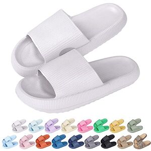 Hoomall Pantoufles Claquettes Femmes Hommes Ultra Doux Claquettes de Douche Antidérapante Confortable Chaussons Chaussures de Maison Piscine Plage Intérieur Slides Eté(Blanc,38/39 EU) - Publicité