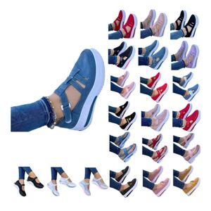 NUSGEAR 223 Baskets Chaussures femmes Faciles à mettre et à enlever Sandales compensées à Chaussures à semelles épaisses Sandales De Sport à Glissière Orthopédiques Pour Femmes, Sandales Confortables Sport - Publicité