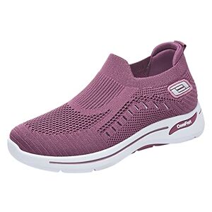 Allbestop Chaussures De Marche À Enfiler À Coussin d'air,Basket Haute Homme Chaussures De Sécurité Sabot en Cuir Homme Espadrille Femmes Compensees Sandales A Talon (Violet,41) - Publicité