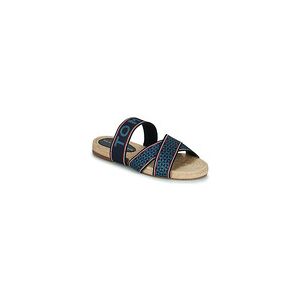 Mules Tommy Hilfiger TOMMY WEBBING FLAT ESPADRILLE Bleu 38,40 femmes - Publicité