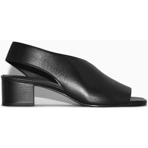 SANDALES SLINGBACK CUIR TALON BLOC NOIR 39 female - Publicité