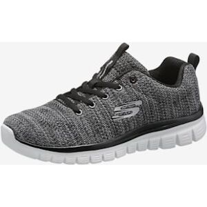 Baskets aspect tricot tendance - Skechers - noir-blanc NOIR-BLANC 37 - Publicité