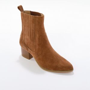 Boots western, cuir - BlancheporteNotre conseil style : toujours avoir une jolie paire de boots pour donner du caractere a son look. Et avec son cuir suede et son allure western, ces bottines sont un excellent investissement mode ! Composez un look folk